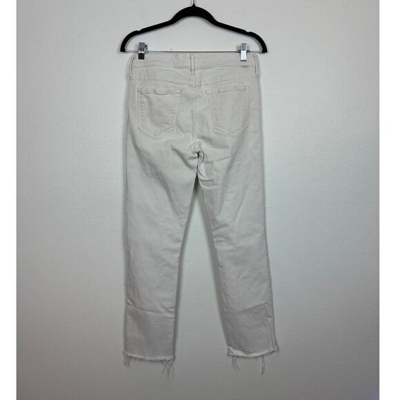 Mother The Rascal Ankle Snippet in Whipping the Cream White Raw Hem Jeans 29 - Picture 3 of 7